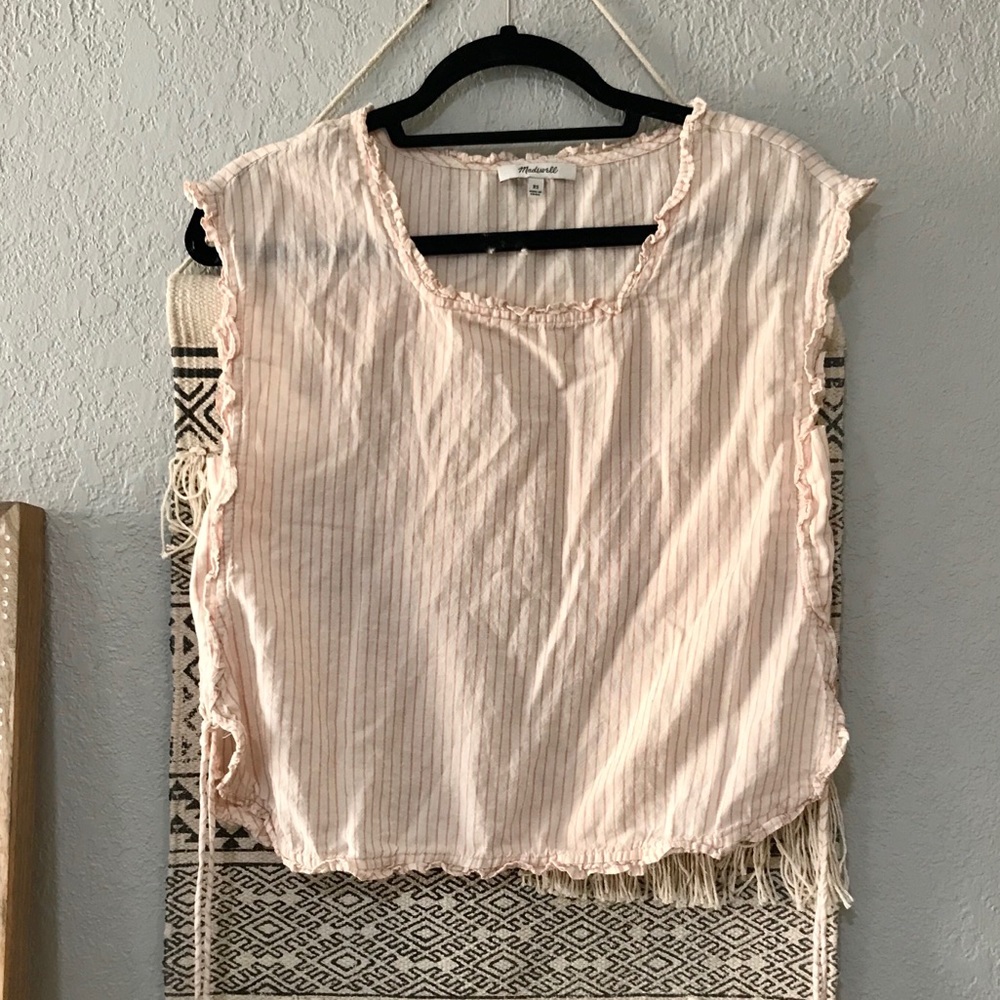 Striped Ruffle Side Tie Top - Picture 5 of 6